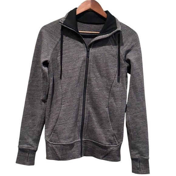Lululemon Huddle and Hustle Jacket Womens Size 4 Gray Full Zip LW4AVDS Stretch - Picture 2 of 9
